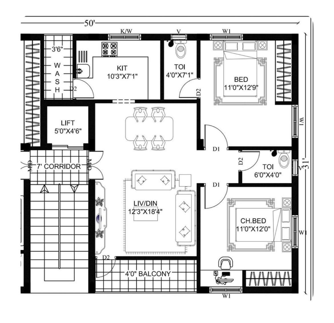 2 Bhk Gachibowli Near Aig & Isb * Hyderabad